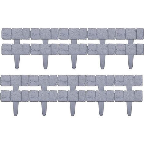 Bordure de clture de jardin en plastique effet pierre parterre de fleurs plantes de pelouse panneaux de bordure décoratifs 20 pièces (1/5)
