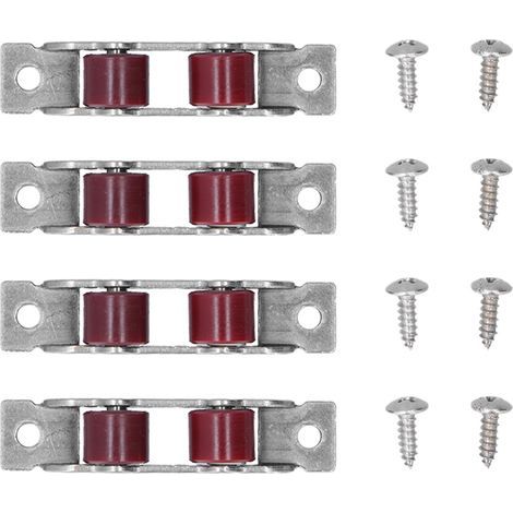 Poulie de Fenêtre Push-pull à Doubles Roues avec Vis Rouleau de Porte de Fenêtre Coulissante pour Largeur de Fente de Fenêtre 14 Mm, Lot de 4 (1/5)