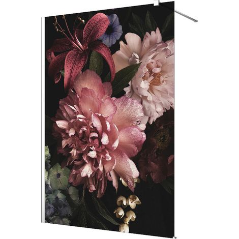 Stickers paroi de douche dépoli - Fleurs - 100 x 200 cm (1/2)