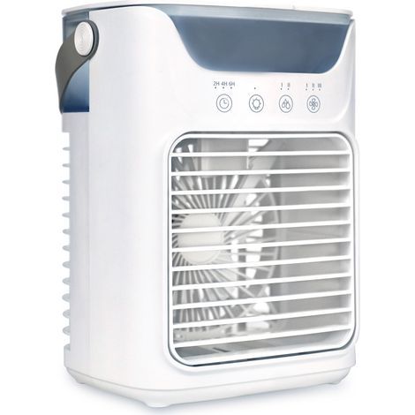 Ventilateur Bureau Miniature avec Brumisation – Éclairage Ambiant RGB, Bouton Tactile – 3 Vitesses, 2 Niveaux Brumisation – Minuterie 2/4/6h – Poignée Cuir PU – USB (1/5)