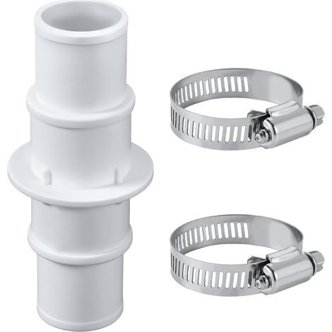 Poolschlauchanschluss mit 2 Edelstahlklemmen, 32-mm- oder 38-mm-Poolschlauchadapter, geeignet für Poolsauger- und Filterpumpenschläuche. (1/5)