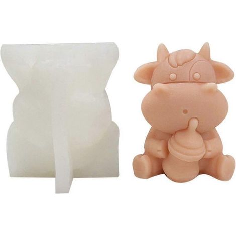 Moules en silicone pour bougies en forme de vache laitière 3D, pour décorations en fondant (1/4)