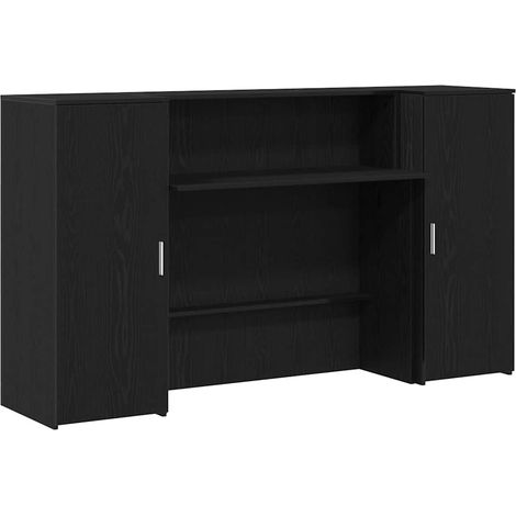 vidaXL Scrivania per Reception Rovere Nero 180x50x103,5 cm in