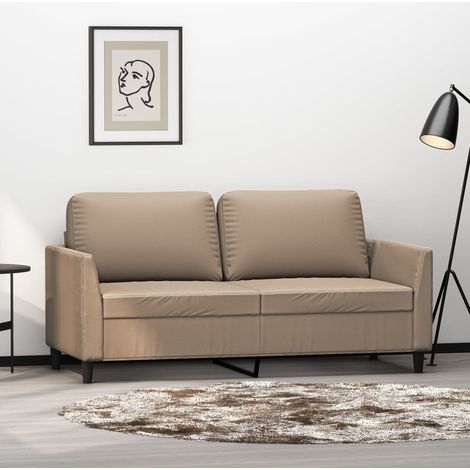 Canapé-Sofa à 2 places Cappuccino 140 cm Similicuir 476588 (1/5)