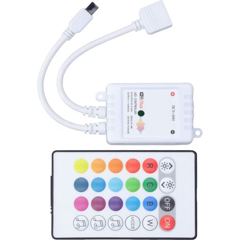 Télécommande LED intelligente à 24 boutons, contrôle radio RGB, 16 couleurs, 4 modes d'éclairage, alimentation CC 5–24 V, pour système Tuya 4 voies (1/5)