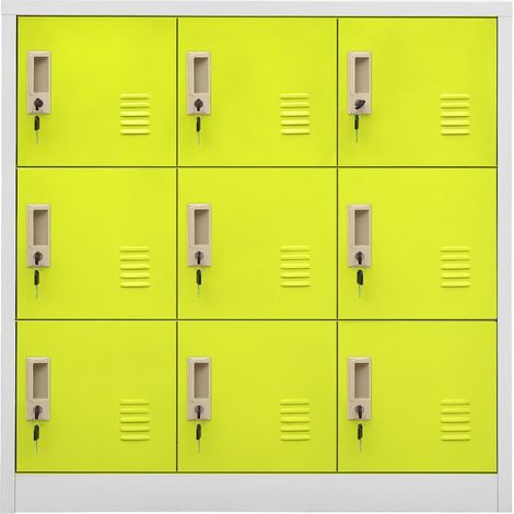 Maison Exclusive - Armadietto a Chiave Grigio Chiaro e Verde 90x45x92,5 cm Acciaio (1/5)