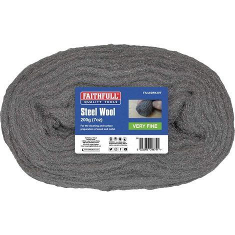 Faithfull FAIASW12VF Steel Wire Wool Very Fine 200g