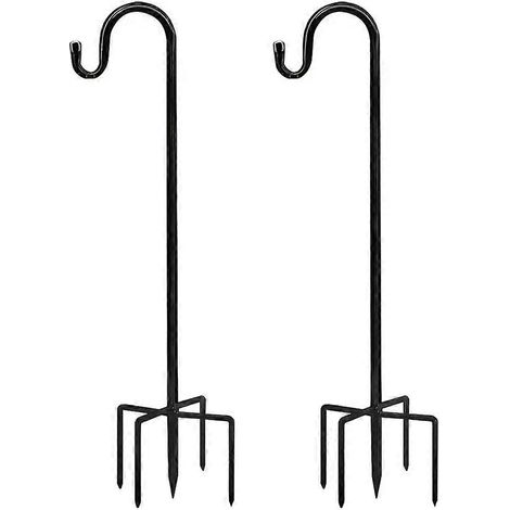 Support pour mangeoire à oiseaux, crochets de berger robustes pour l'extérieur avec base à 5 branches, support réglable pour plantes de jardin (1/5)