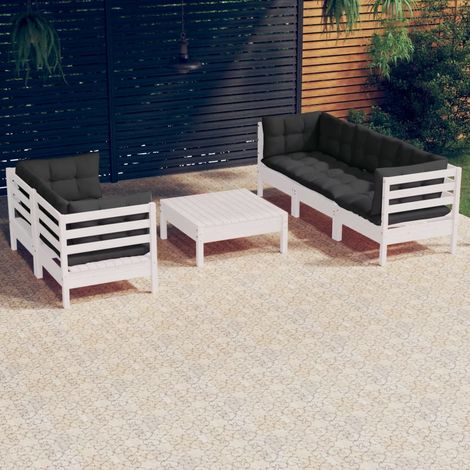 vidaXL 6-tlg. Garten-Lounge-Set mit Anthrazit Kissen Kiefernholz (1/5)