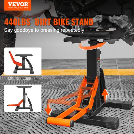 Cric de Moto 200 kg Hauteur de Levage 25,5-46 cm Pont Élévateur Hydraulique avec Selles Antidérapantes Table Élévatrice pour Moto Levage Rapide pour Entretien Réparation Quad ATV Atelier Garage (1/5)