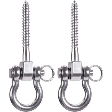 2 Pieces 250KG Capacity Stainless Steel Ceiling Hook, Suspension Trainer Suspension Kit for Hanging Chair, Hanging Lamp, Hammock, Punching Bag, Sling Trainer (1/4)