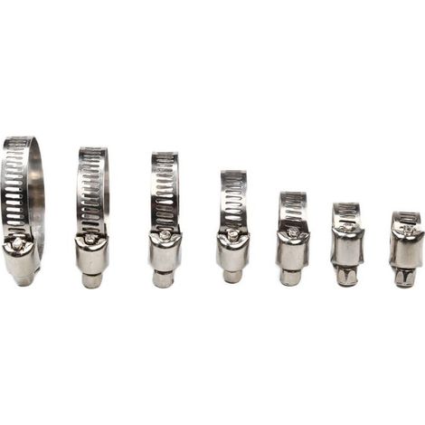 Collier De Serrage, Collier De Serrage Inox, 60 Pièces Collier Serrage Inox, 8-38mm 7 Tailles Différentes, Pour Piscines, Lave Linge, Lave Vaisselle, Conduites D'eau Domestiques (1/4)