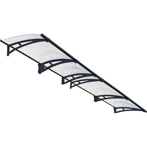 Patio Cover Aquila Door Awning Canopy 4100 Clear - Acrylic - L412 x W91.5 x H17.5 cm - Grey