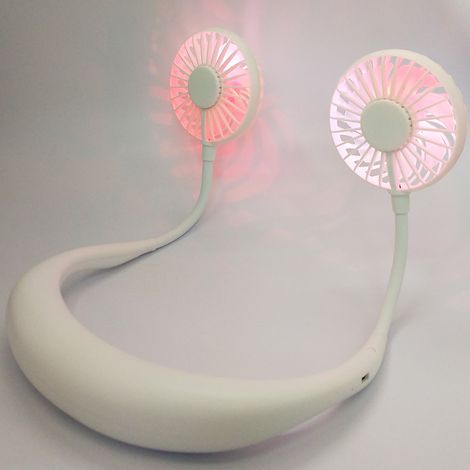 Ventilateur de cou sportif, mini ventilateur portable et silencieux, LED lumineux, pliable, USB, sans pales (1/2)
