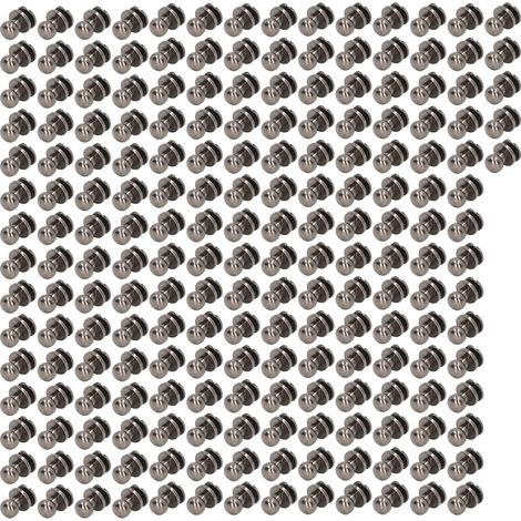 200er-Set Mönchsnieten, hochglänzend, 8 x 6 mm, exquisite Verarbeitung, Ledernieten, Chicago-Schrauben, Nägel für DIY-Projekte, Kleidung, Taschen, Schuhe, Silber, Schwarz (1/5)