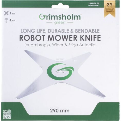 Grimsholm - Lama Robot Rasaerba 29cm Acciaio Compatibile Stiga Ambrogio Wiper