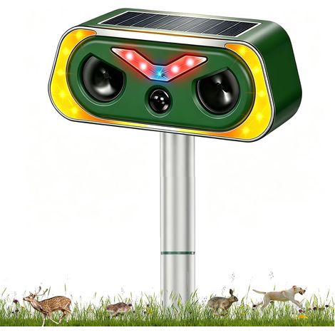 CCYKXA Ultraschall-Katzenabwehrgerät – Solar- und USB-betrieben – 2 Modi – IP68 – Wasserdicht – Für Katzen, Hunde, Füchse, Vögel und Eichhörnchen (1/5)
