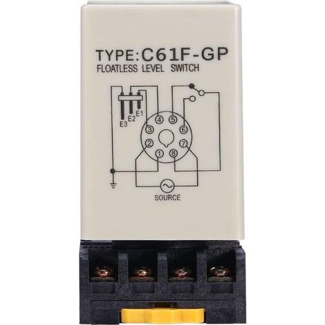 Relais De Contrôle De Niveau D'eau Commutateur De Niveau Liquide Sans Flotteur Ac220v 50 / 60hz Avec La Base C61f-Gp
