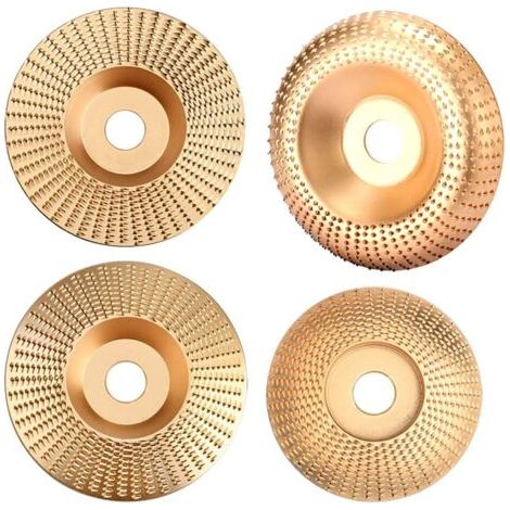 royaluxe-4pcs Meule À Angle En Bois Disque De Mise En Forme De Tungstène Disque De Meuleuse De Roue Sculpture D'un Disque Abrasif Pour Le Bois Polissage De La Meuleuse Avec Arbre De 16 Mm (1/5)