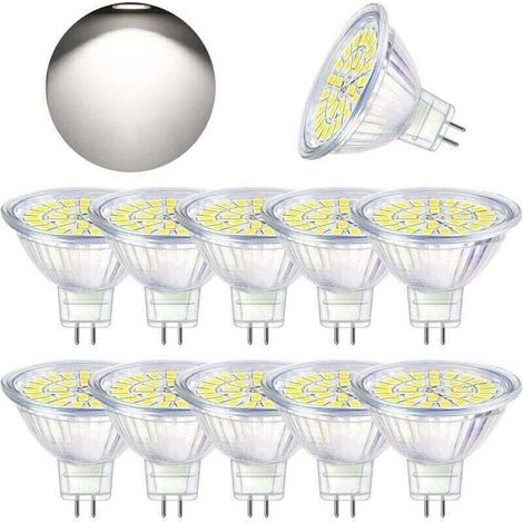 Ampoule LED GU5.3 Blanc Froid 6000K, MR16 LED 12V 5W Equivalent à 50W Halogène, Ampoules LED Spot Non Dimmable, Lot de 10 (1/4)