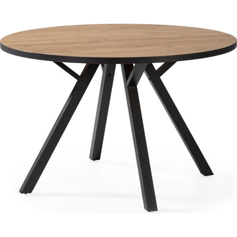 CALICOSY - Table ronde avec pieds en métal noir L120 cm - BENI (1/5)