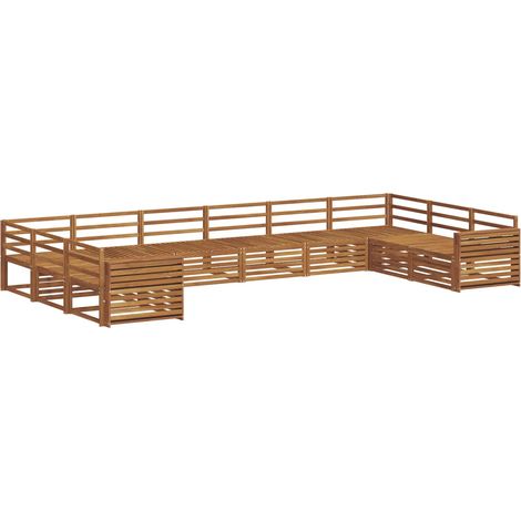 Sofa Sets 10 pcs Natural Solid Acacia Wood vidaXL (1/5)