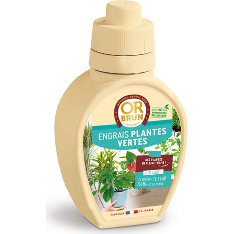 OR BRUN Engrais Plantes Vertes - 250ml - Favorise La Croissance - Fabriqué En France - Utilisable En Agriculture Biologique OBRECLPLINTER250 (1/5)