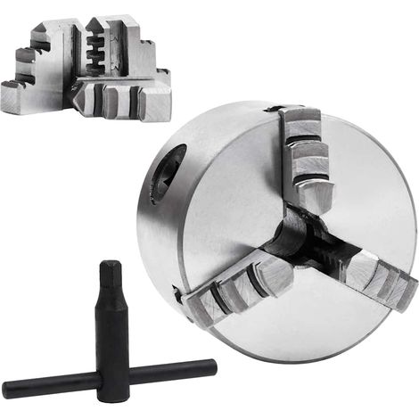 vidaXL Mandril de torno autocentrante de 3 mordazas 80 mm acero K11 80 (1/2)