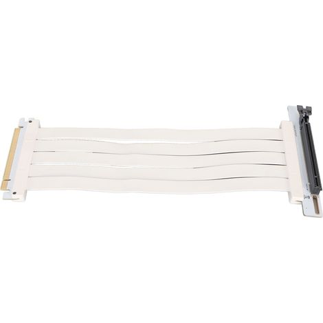 Câble rallonge PCIe 4.0 X16 blindé haute vitesse montage vertical, pour carte graphique RTX4090 RX6950XT, 25cm (9.8 pouces), connecteur incliné pour gaming. (1/5)