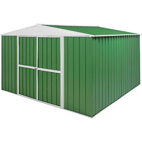 Casetta Box da Giardino in Lamiera di Acciaio Porta Utensili 360x345x212 cm Enaudi Verde (1/5)