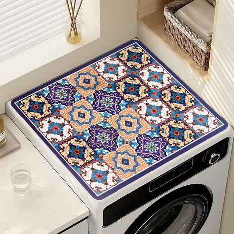 1 Tapis Protection Machine Laver 60x60cm Antidérapant Housse Sèche Linge Imperméable Pour Buanderie Cuisine