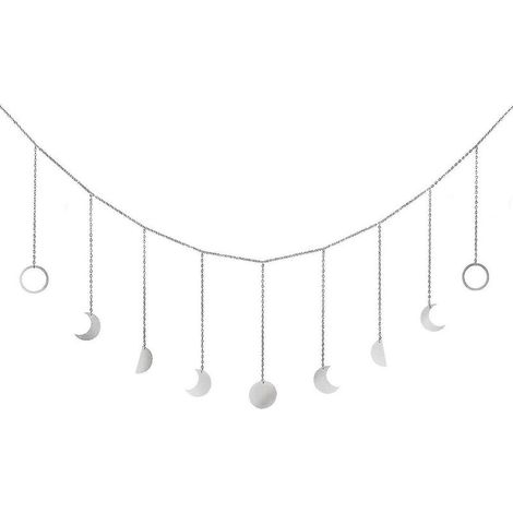 royaluxe- Guirlande de lune à suspendre au mur, phase de lune, décoration de maison Boho, Argento (1/3)