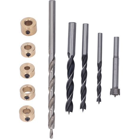 5 Pièces Mèche à Trou de Poche 3 Pointes en Acier Rapide Kit Outil Menuiserie (1/5)