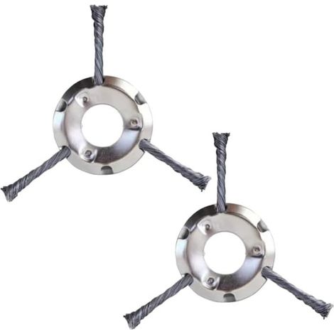 Lot de 2 têtes de débroussailleuse en fil d'acier,débroussailleuse de 200 mm,roue de rechange universelle pour tondeuse à gazon (3 têtes) (1/5)