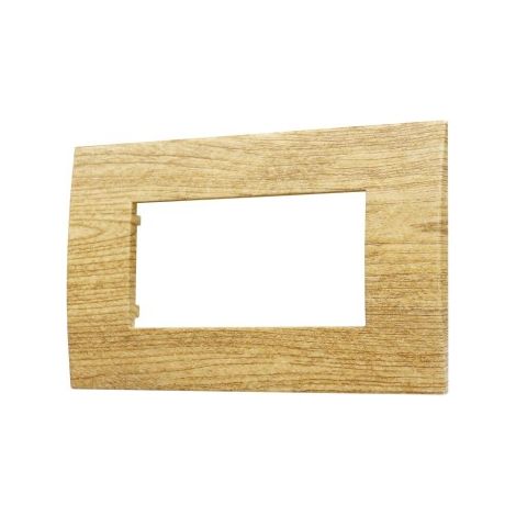 Assiette plastique ETTROIT 4 places série Venus 4P couleur bois foncé compatible avec Vimar Arke VA83405