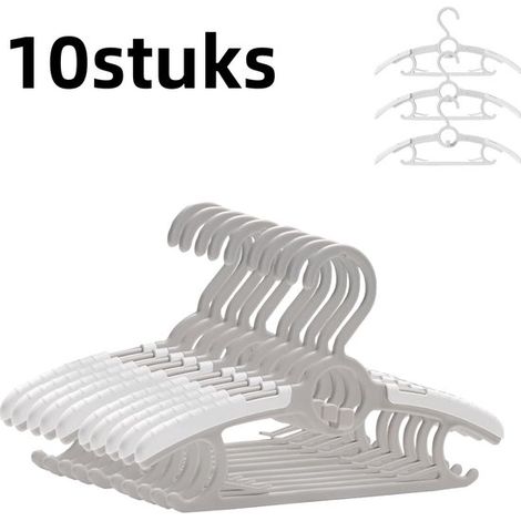 Lot de 10 cintres - Cintres - Cintres pour enfants - Extensibles et multifonctionnels - Conviennent aux vêtements d'enfants et aux petits vêtements - Grijs (1/5)