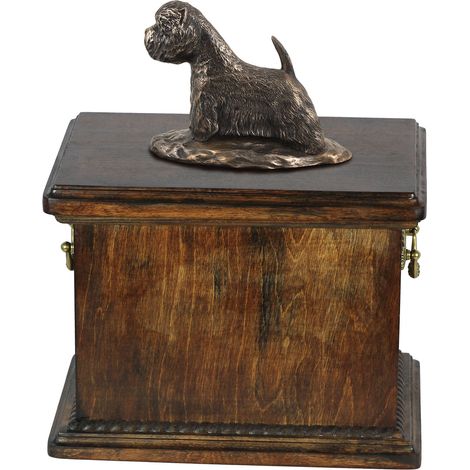 Urne funéraire pour West Highland White Terrier (Westie), ornée d'une statuette, élégante urne de style classique signée Art-Dog (1/5)