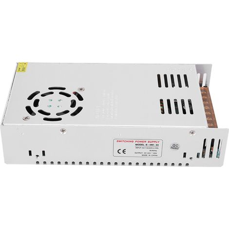 Adaptateur secteur à découpage, alliage d'aluminium DC24V, bande lumineuse LED pour imprimante 3D (S-480-24 (24V 20A 480W) AC110/220V±15%) (1/5)