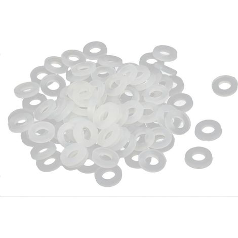 100PCS M3 x 6mm x 1mm Nylon Plat Isolantes Rondelles Blanc (1/2)