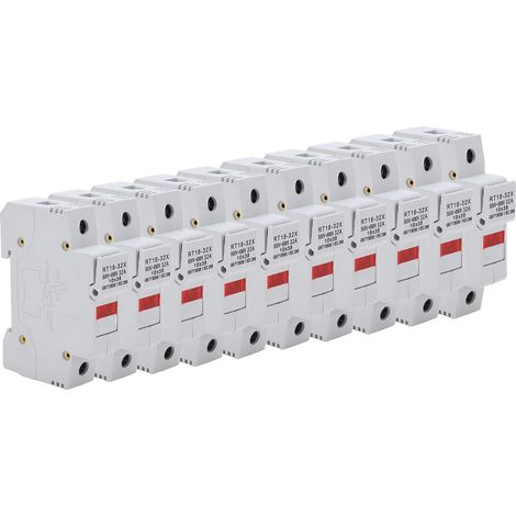 Porte-fusible rail DIN RT18-32X avec voyant LED 32A 500-690V 1P pour tableau électrique (1/5)