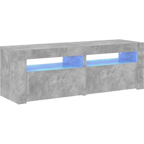 Mueble de TV con luces LED gris hormigón 120x35x40 cm vidaXL (1/5)