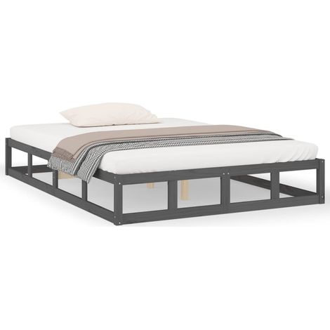 Maison Exclusive - Massivholzbett Grau 150x200 cm