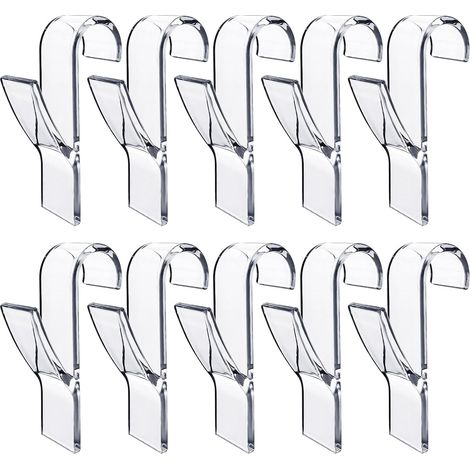 Ahlsen 10 Stück Handtuchhaken, Heizkörper-Handtuchhaken, Bademäntel, Kunststoff, für alle gängigen Heizkörper, Bad und Küche, flexibel, abnehmbar (transparent) (1/4)