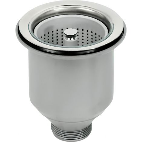 Bonde évier inox 115 mm avec filtre déchets VEGETARIAN pour trou 90 mm