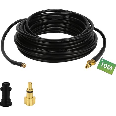 Wolketon Manguera desatascadora 10m 180Bar con boquilla fija de cobre y conexión M22