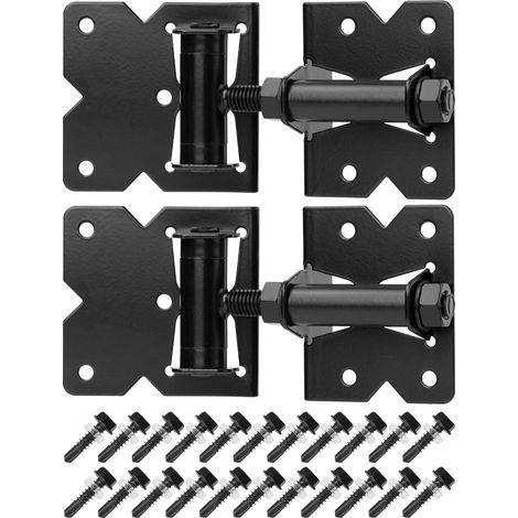 Charnières de porte robustes - idéales pour les abris de jardin, les armoires, les portes en bois, les clôtures, etc. - 2 pièces, noires