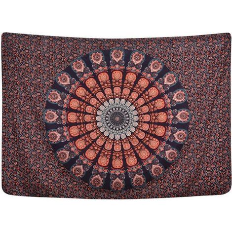 Décoration murale mandala - Imprimé floral doré - Polyester - Intérieur et extérieur - Convient à tous - Style 1 - 1 pièce (1/5)