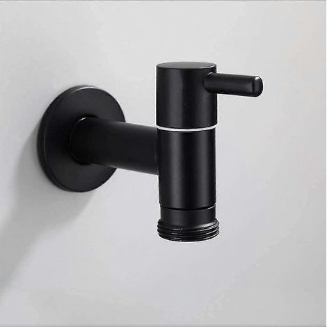 Robinet de jardin noir allongé pour machine à laver, balcon, salle de bain, cuisine, acier inoxydable 304, robinet ménager