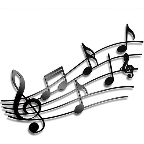 Decorazione murale in metallo a tema musicale, scultura da parete in metallo, spartito musicale, silhouette musicale da appendere al muro, ideale come regalo e per l'arredamento della casa.