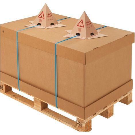 KKE – Cône anti-gerbage en carton micro-cannelure 455 x 340 x 230 mm – Signalisation pour palettes fragiles – Lot de 50 unités (1/3)